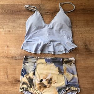 Kortni Jeane Light Blue Scoop Back Top